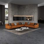 Outlander Modular Sectional Cognac Italian Leather